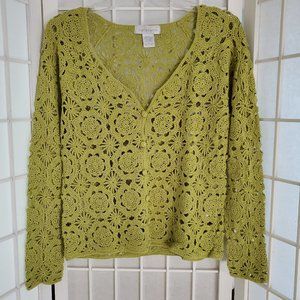 Spring Vintage Crochet Cardigan by Pierre Cardin